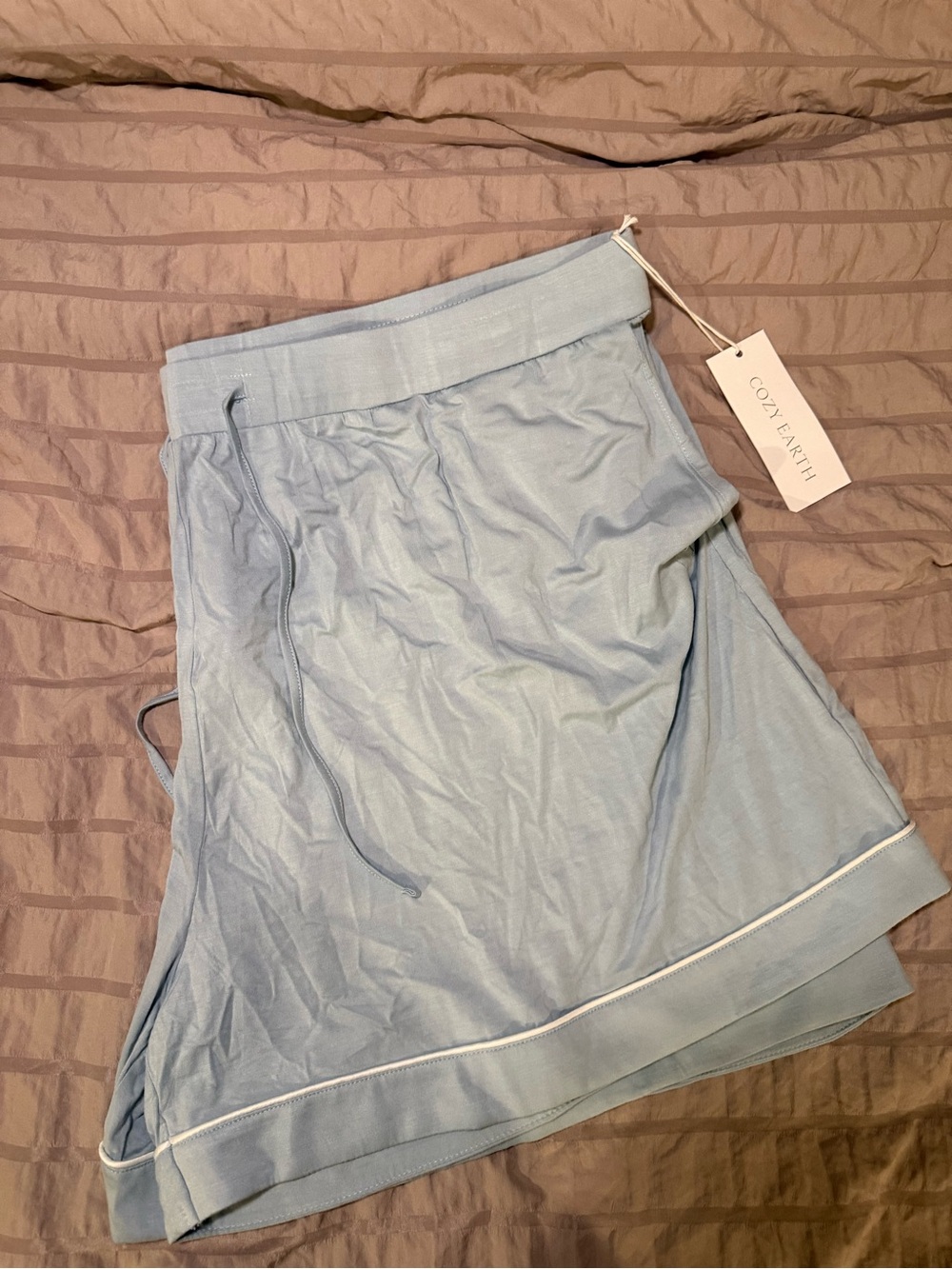 Cozy Earth Light Blue Bamboo Lounge Shorts